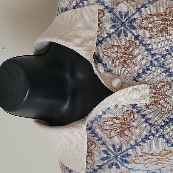 Simple Retro XS Ariana Iris Floral Patterned Knit Sweater - Picture 5 of 9